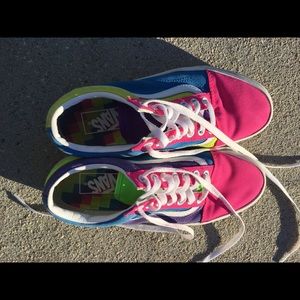 Vans Neon Multicolor shoes size 8.5 women’s or 7 men